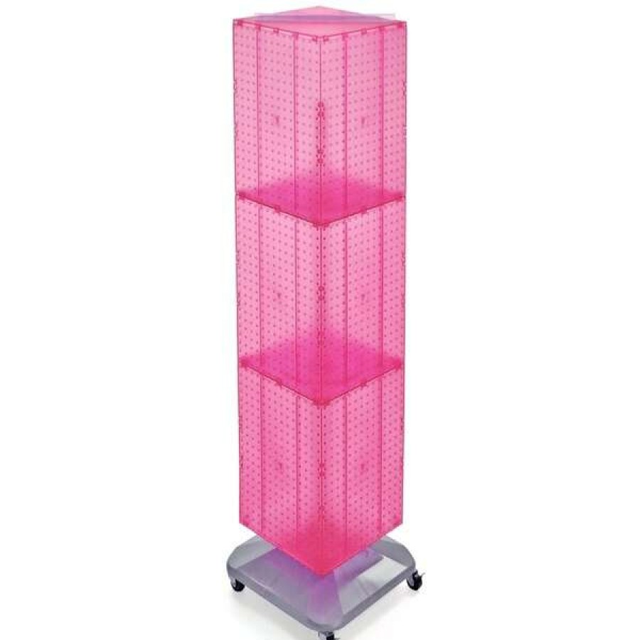 Shop Four-Sided Pegboard Tower Revolving Display Panel Size 14 W X 60 H Best