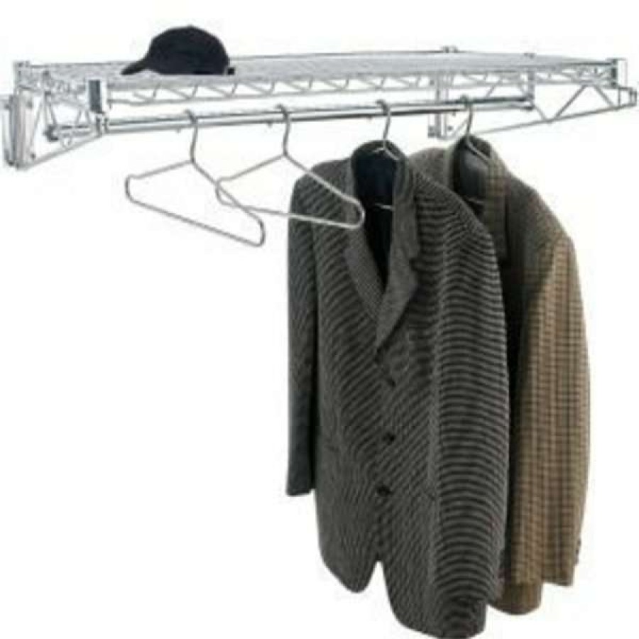 Shop Chrome Coat Rack With Bars Wall Mount 36 W X 24 D X 6 H Online