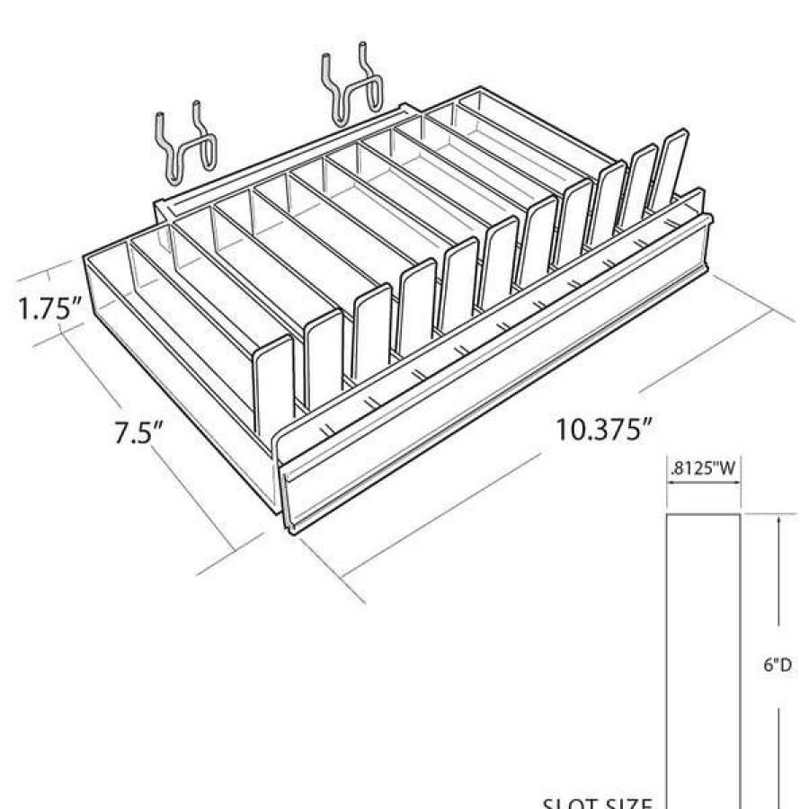 Shop 11-Compartment Pusher Tray For Counter, Pegboard Or Slatwall, Pk2 Wholesale