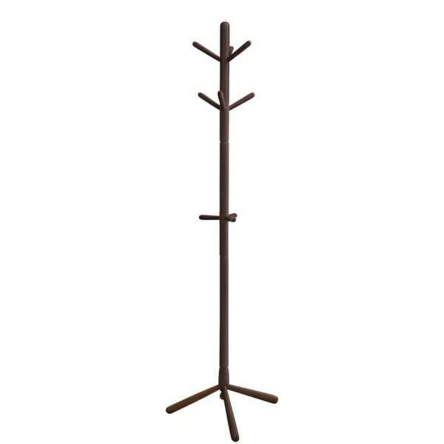 Shop Coat Rack, 69 H, Espresso Wood Contemporary Style Online