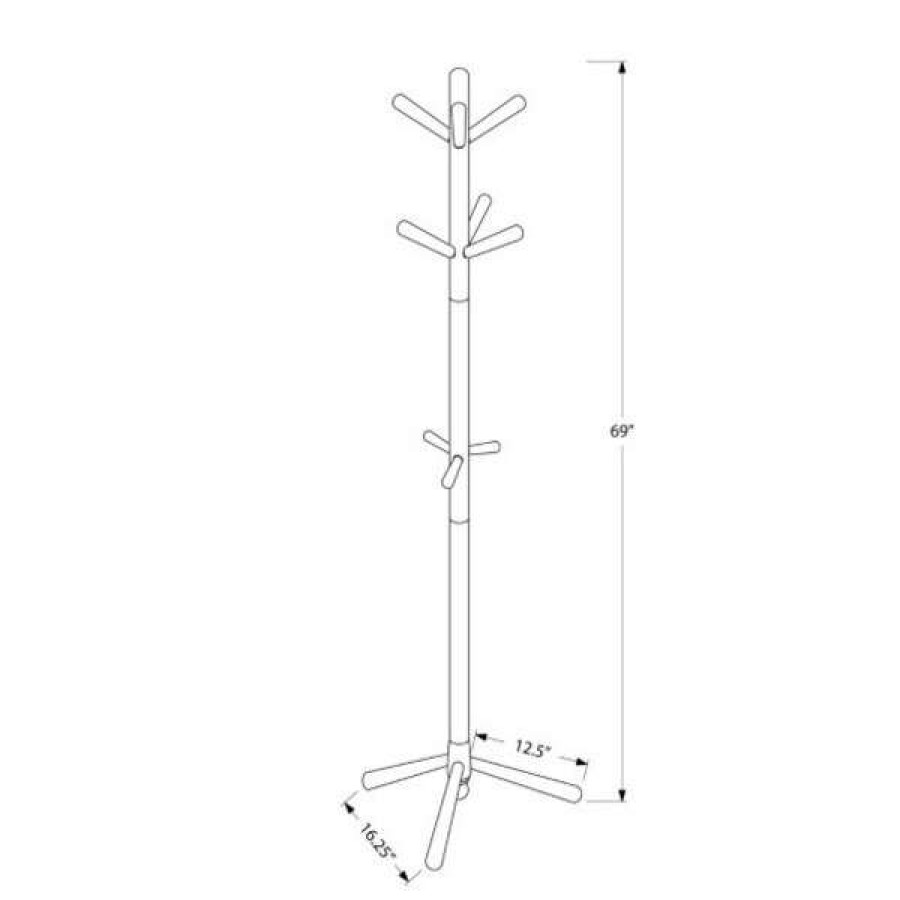 Shop Coat Rack, 69 H, Espresso Wood Contemporary Style Online