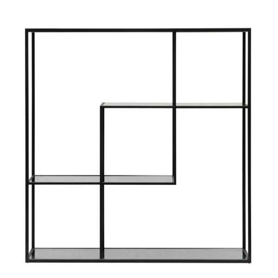 Conception Living Cheap Koroit Steel & Glass Display Shelf, Small, Black Clearance