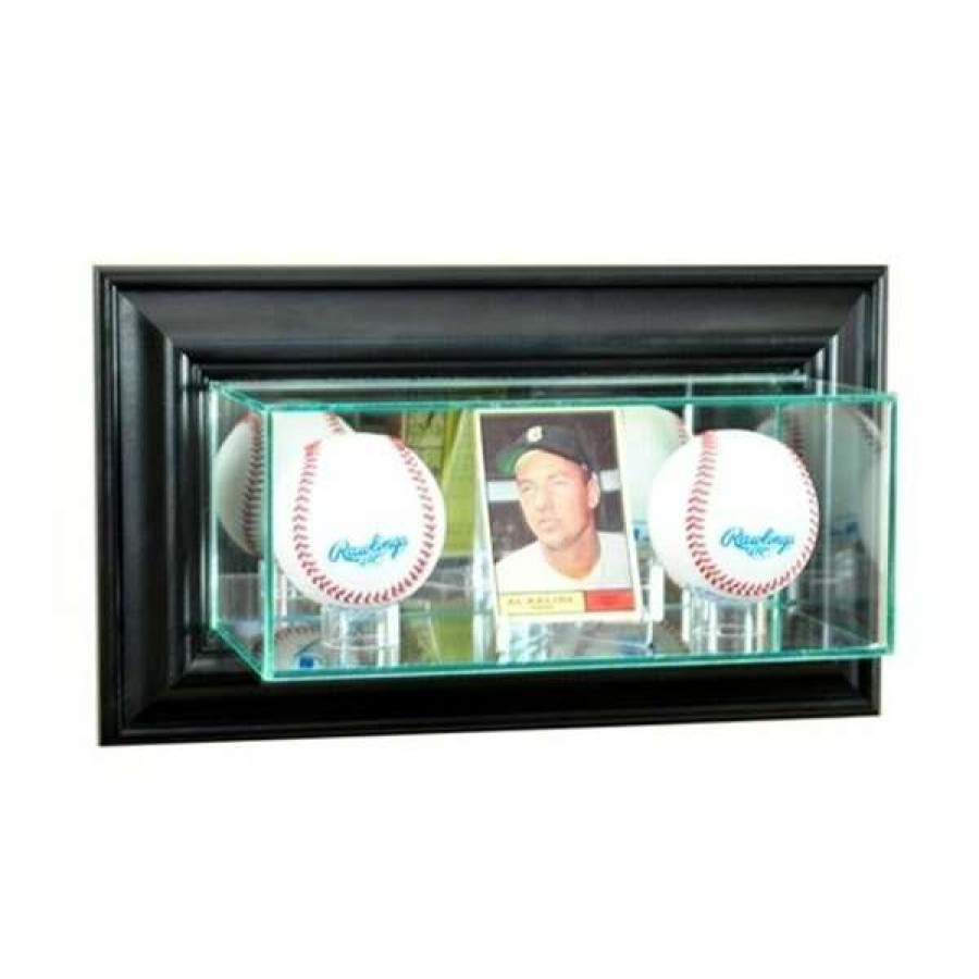 Shop Wmcrddb-B Wall Mounted Card And Double Baseball Display Case, Black Best