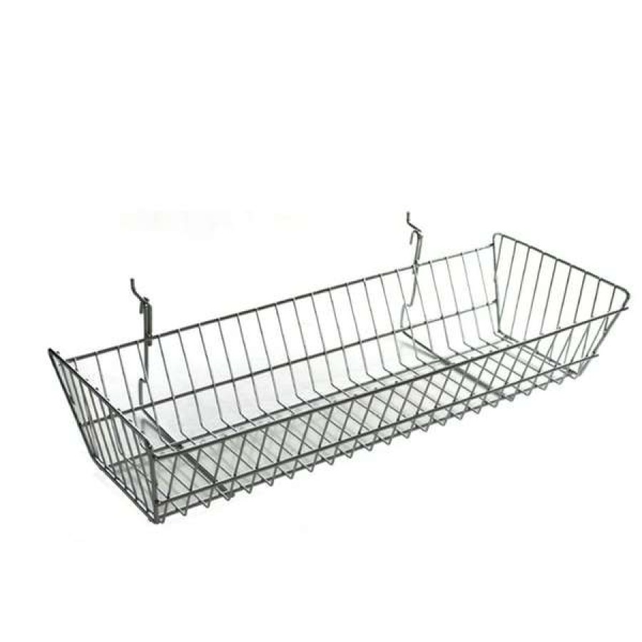 Shop 24.25 Wide Slanted Chrome Wire Basket, Pk2 New