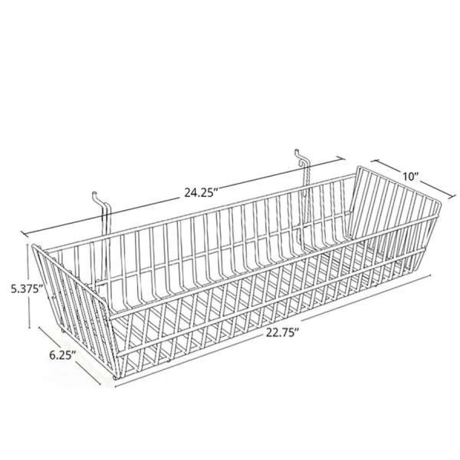 Shop 24.25 Wide Slanted Chrome Wire Basket, Pk2 New