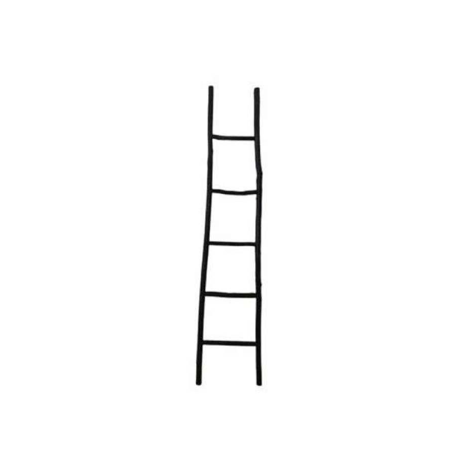 French Country Collection New Arrivals Havre Chinese Oak Timber Decorative Ladder Rack, Black New