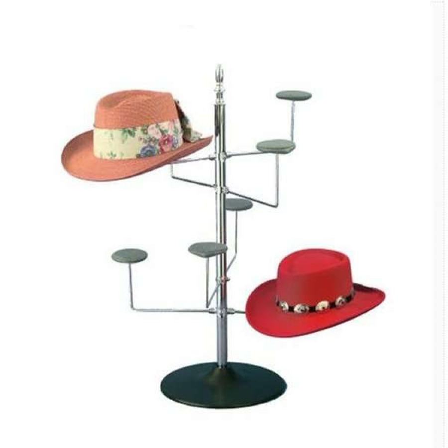 Shop Sphat2 Countertop Millinery Diplay For Caps, Chrome & Black Online