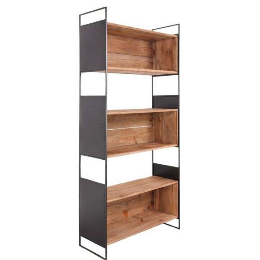 Winsun Furniture Best-Selling Dultic Recycled Pine Timber & Iron Display Shelf, Single Bay Wholesale