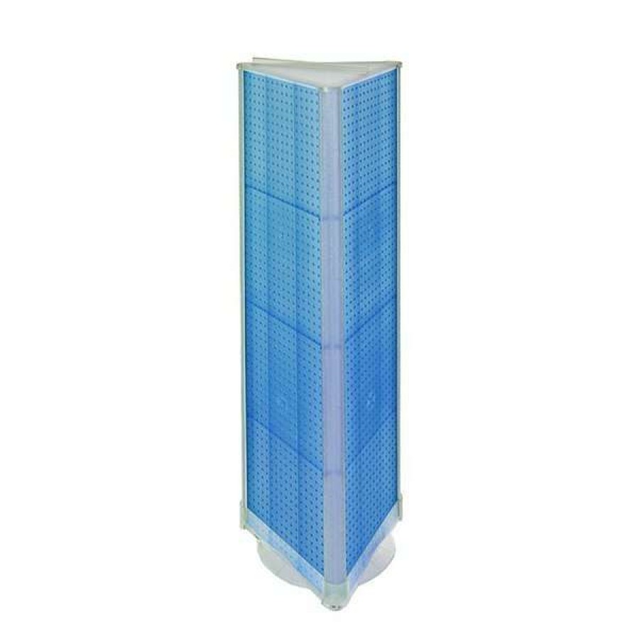 Shop 3-Sided Pegboard Floor Spinner Display Rack In Blue Clearance