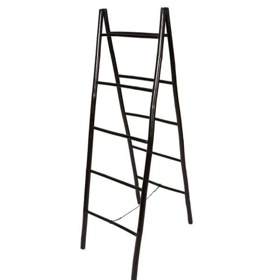 Casa Uno Excellent Allison Bamboo Foldable A-Shape Ladder Rack, Black Online