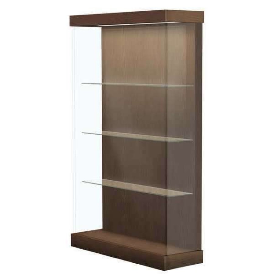 Shop Floor Display Case, Walnut, 48 Lx15 D Wholesale