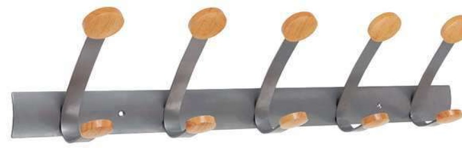 Shop Coat Rack, 5 Hook, Wood/Steel Wholesale