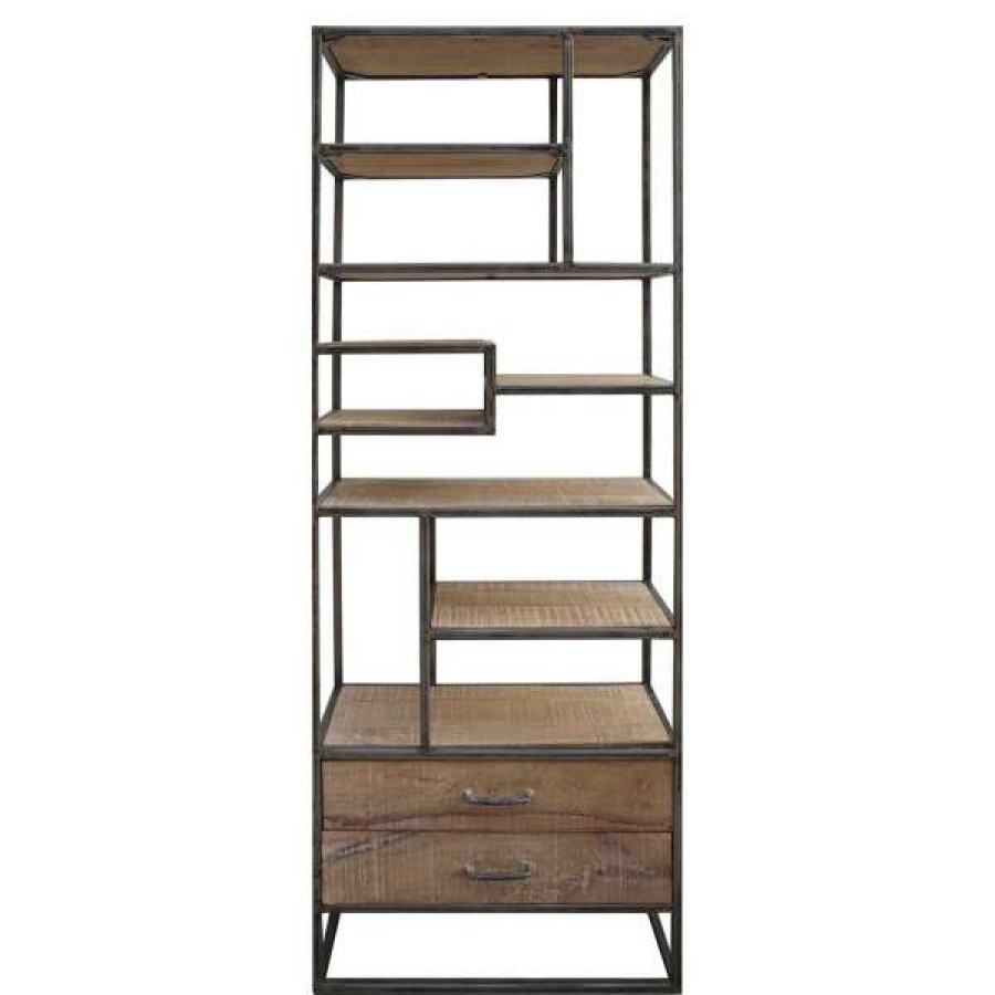 Philbee Interiors Bestsellers Vernot Iron & Mango Wood Industrial Slim Display Shelf Online