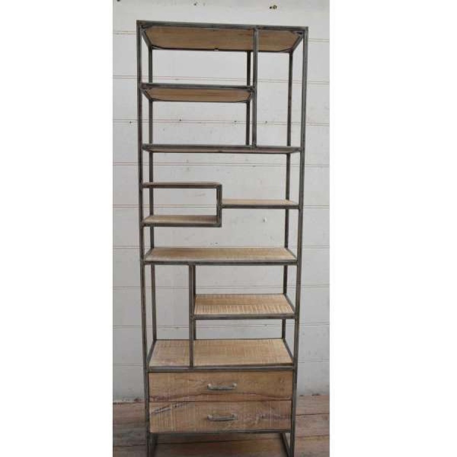 Philbee Interiors Bestsellers Vernot Iron & Mango Wood Industrial Slim Display Shelf Online