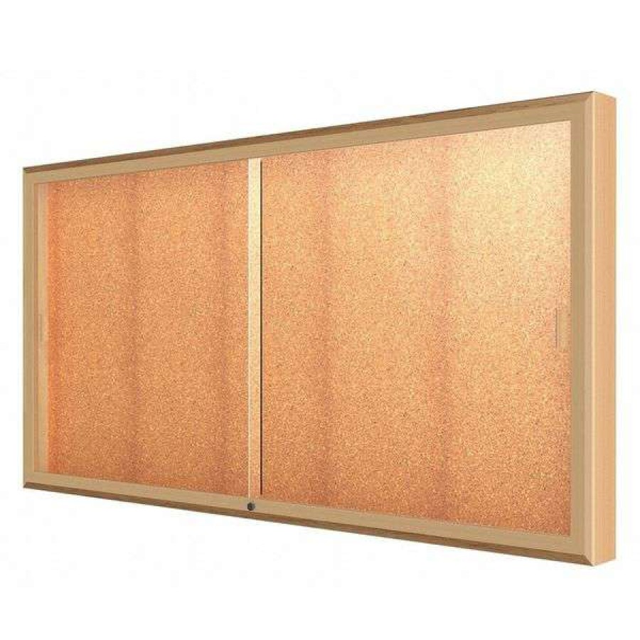 Shop Wall Case, 72X36X4, Cork, Oak, Champgn Trim Clearance