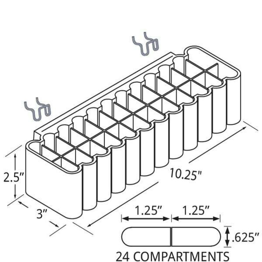 Outlet 24-Compartment Tray For Pegboard Or Slatwall, Pk2 New