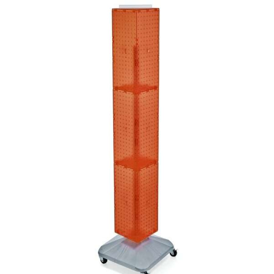 Shop 4-Sided Pegboard Floor Spinner Rack W/ Wheels. Orange 8 W X 68 H Online