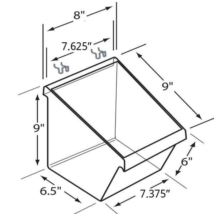 Shop 8 W X 6 D X 9 H Large Display Bucket W/ C-Channel, Pk4 Best