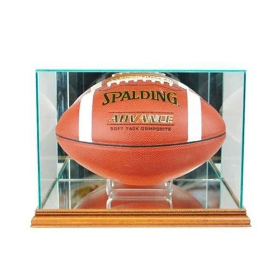 Shop Fbr-W Rectangle Football Display Case, Walnut Wholesale