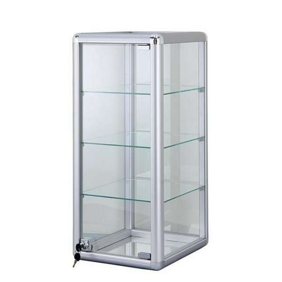 Shop F-1302 14 X 27 In. Glass Countertop Showcase Tower Display Case, Silver Wholesale