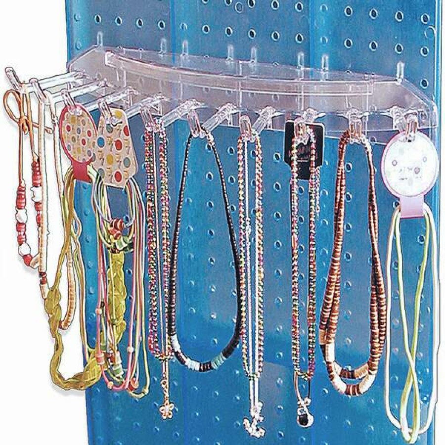 Shop Ten Hook Necklace Bar For Pegboard Or Slatwall. Clear 16 Wx6.25 D, Pk4 Hot