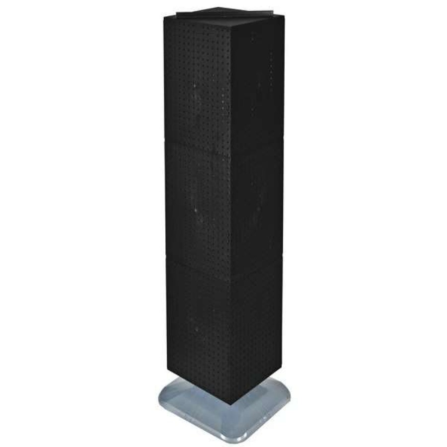 Shop 4-Sided Pegboard Floor Spinner Rack Black Panel Size: 14 W X 60 H Best