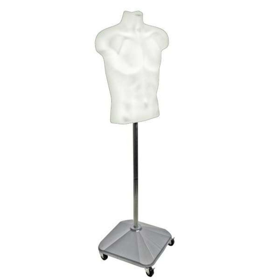 Shop White Plastic Male Bust On Wheeled Plastic Base Clearance