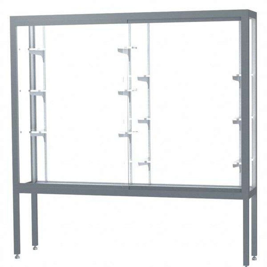 Shop Display Case, 72X66X16, Whte, Satn, Alumlegs Best