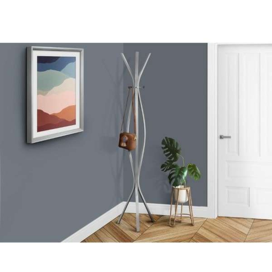 Shop Coat Rack, 72 H, Silver Metal Contemporary Style Online