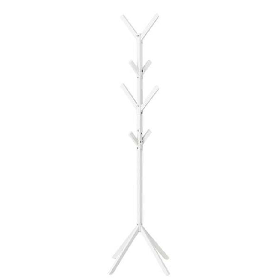 Shop Coat Rack, 70 H, White Metal New