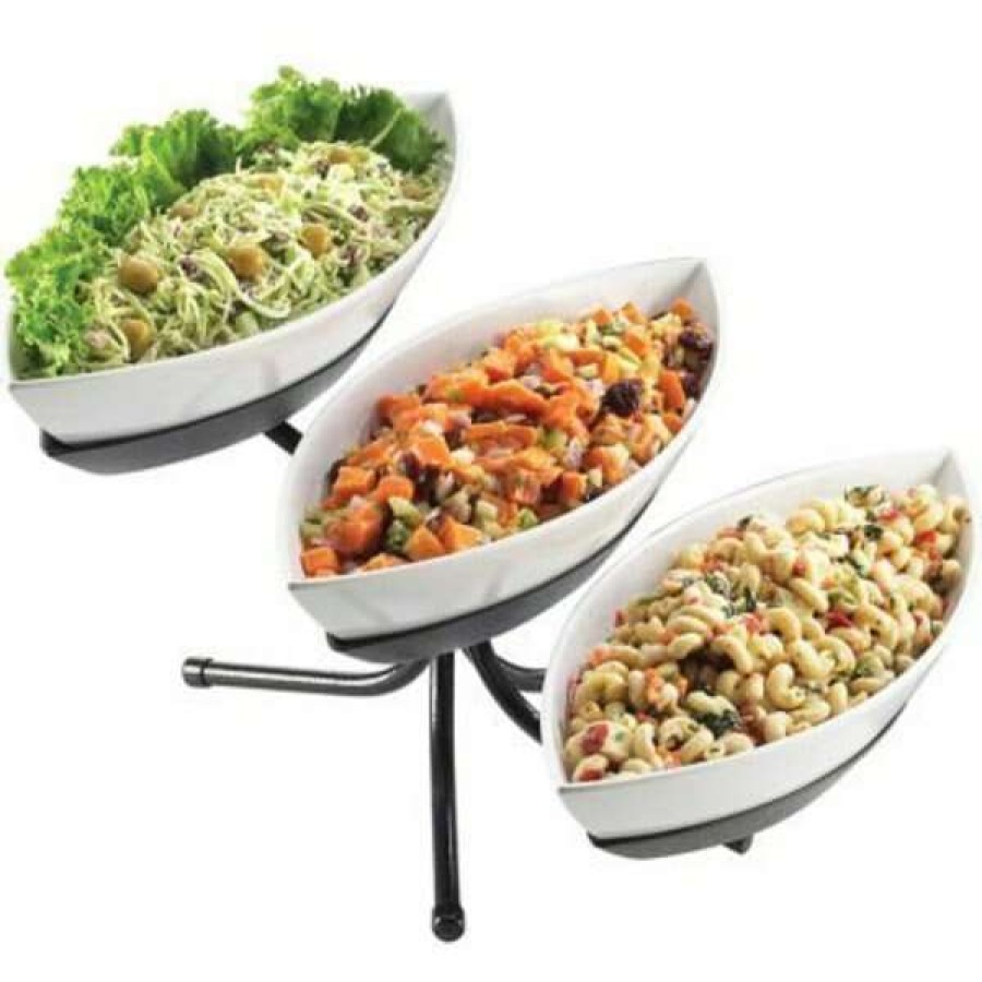 Shop Cal-Mil 3 Tier Melamine Canoe Bowl Display 16-1/2 W X 18-1/2 D X 10-1/2 H Platinum New