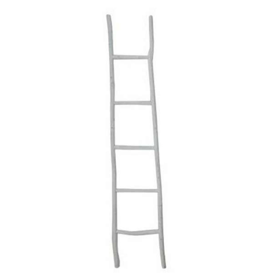 French Country Collection Bargain Sale Havre Chinese Oak Timber Decorative Ladder Rack, White Online