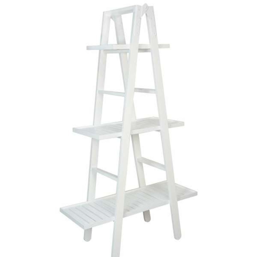 Chateau Legende Tendy Style Groveland Mango Wood Ladder Rack, Large, White Online