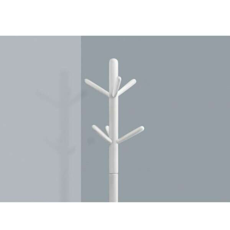 Shop Coat Rack, 69 H, White Wood Contemporary Style Wholesale