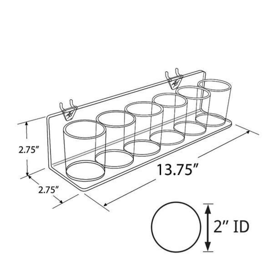 Outlet 6 Cup Tray Pegboard Or Slatwall, Pk2 Clearance