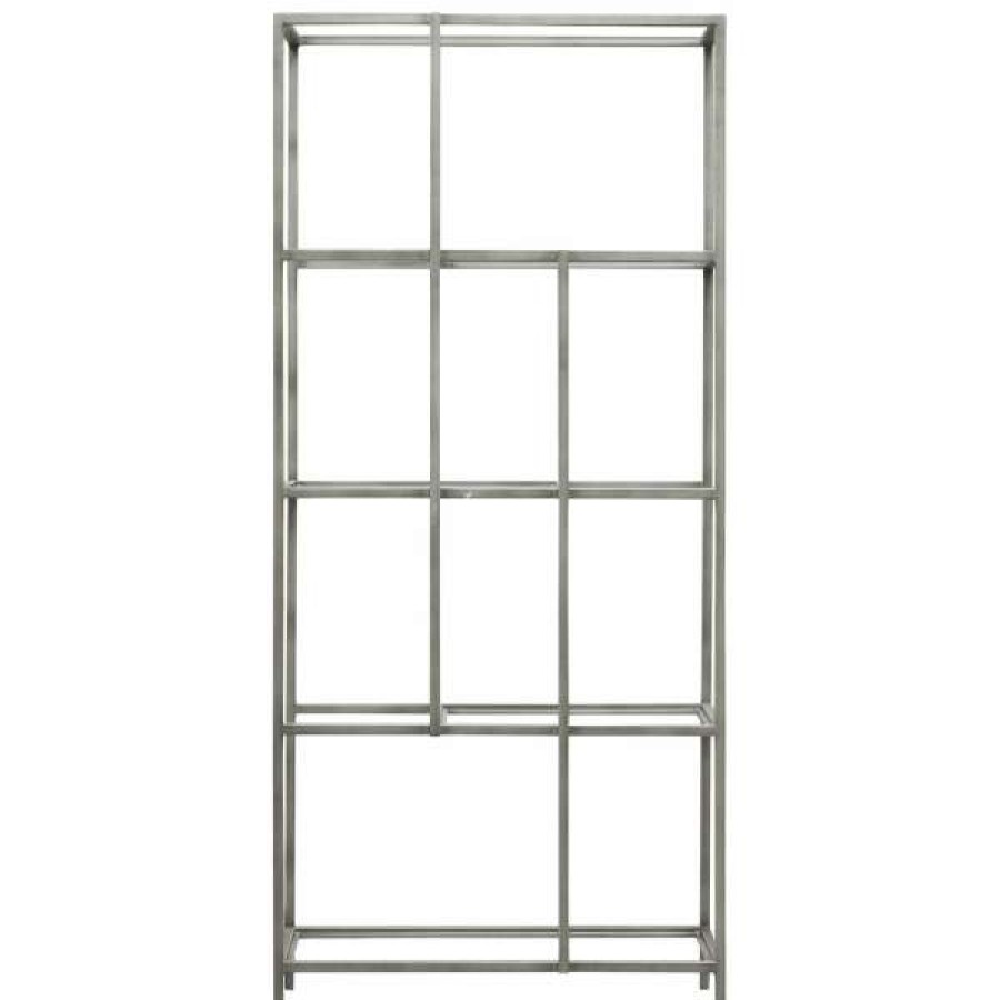 Franklin Higgins 100% Guarantee Lotta Glass & Metal Display Shelf, Silver New