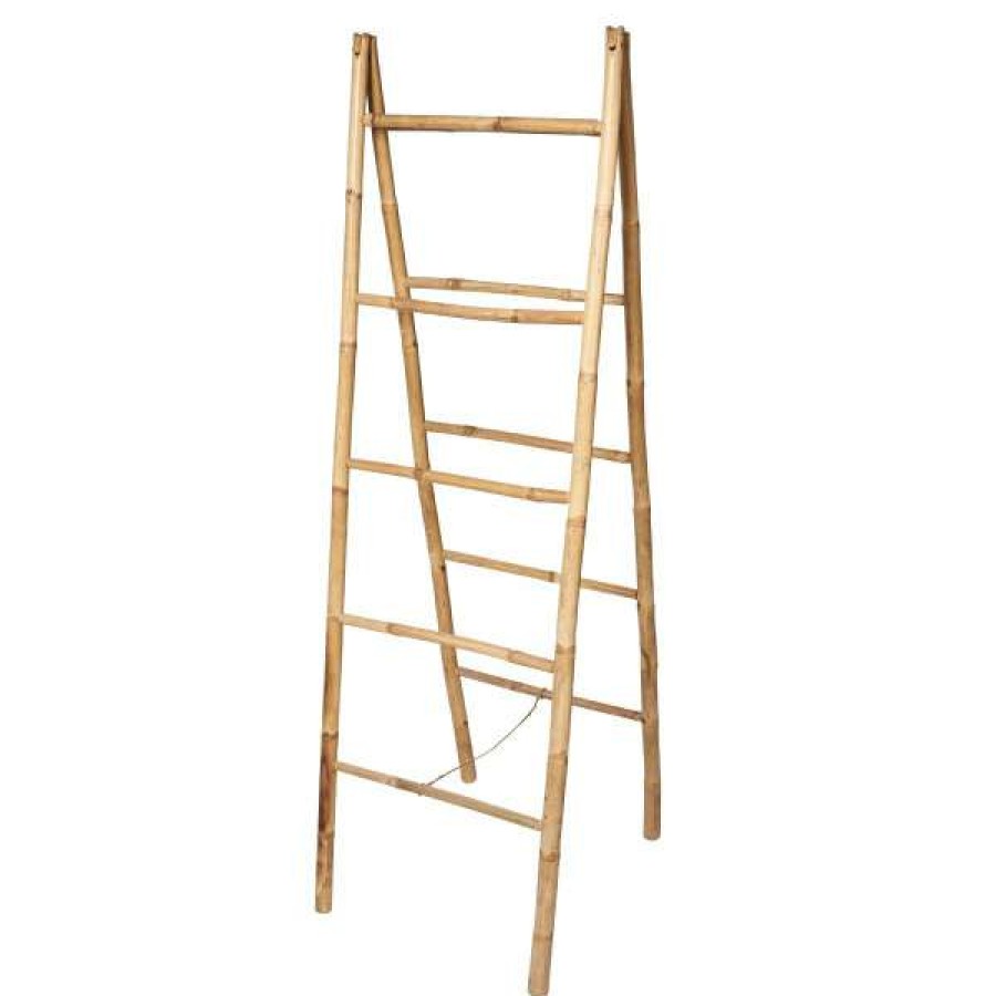 Casa Uno Low Price Allison Bamboo Foldable A-Shape Ladder Rack, Natural New