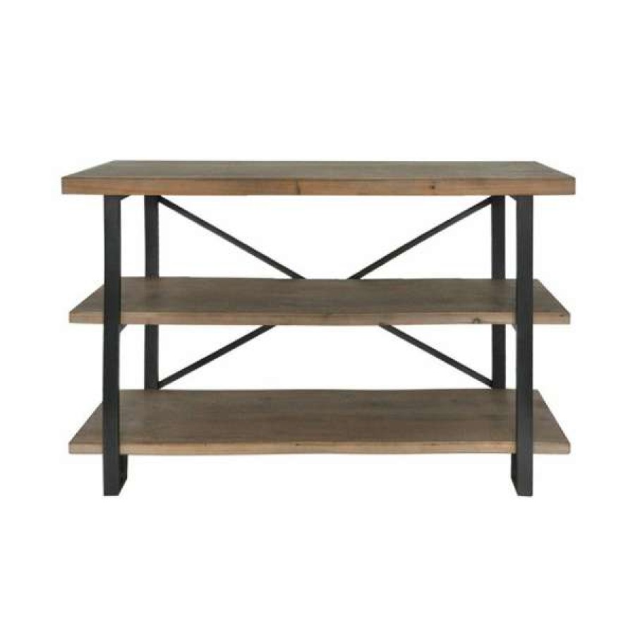 Coast To Coast Home Best-Selling Robbins Wood & Steel Industrial Low Display Shelf Best