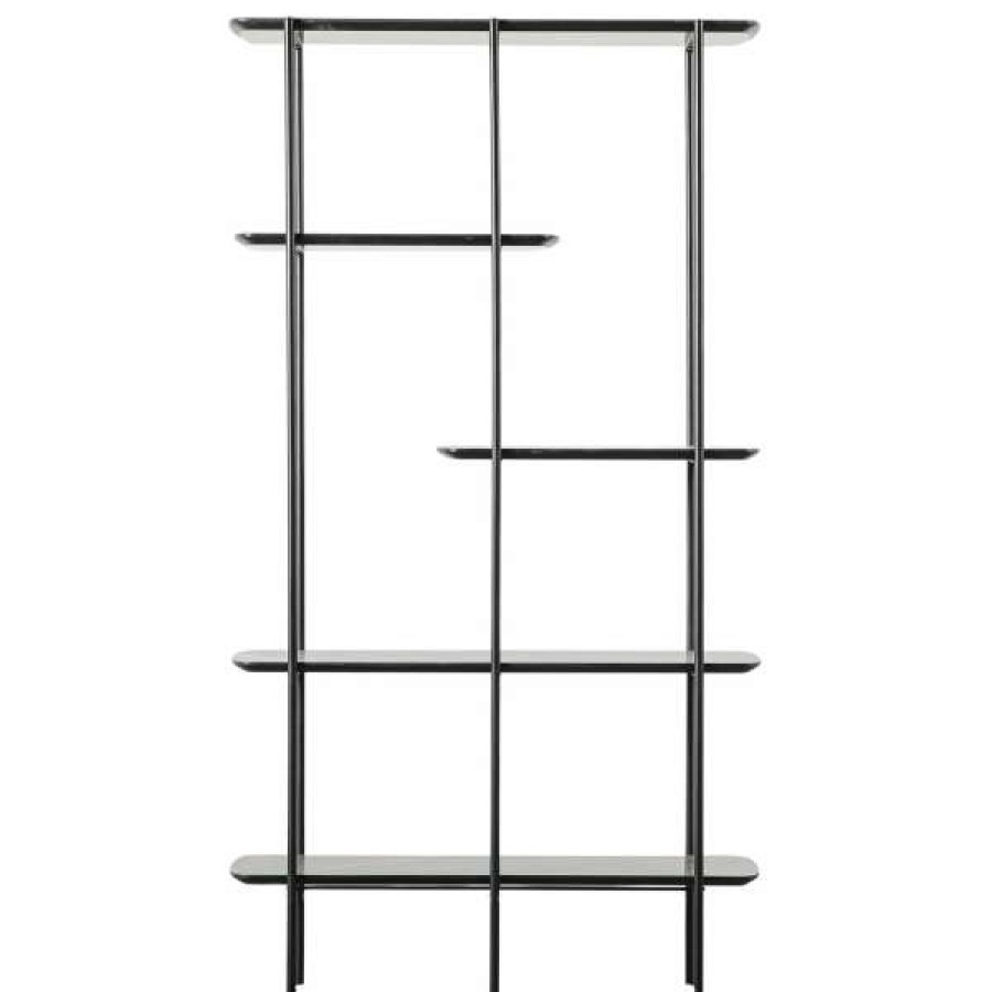 Casa Bella Top Sell Luinton Display Shelf, Black Marble Effect Wholesale