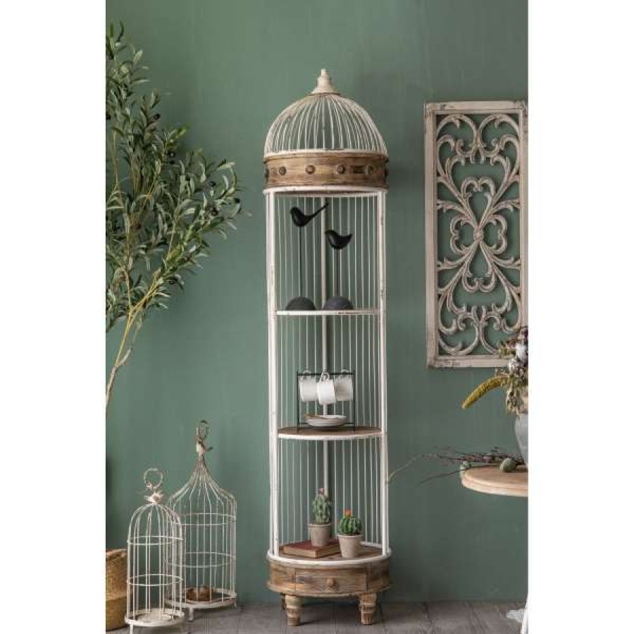 Darlin Online Georgia Metal & Timber Bird Cage Display Shelf Clearance