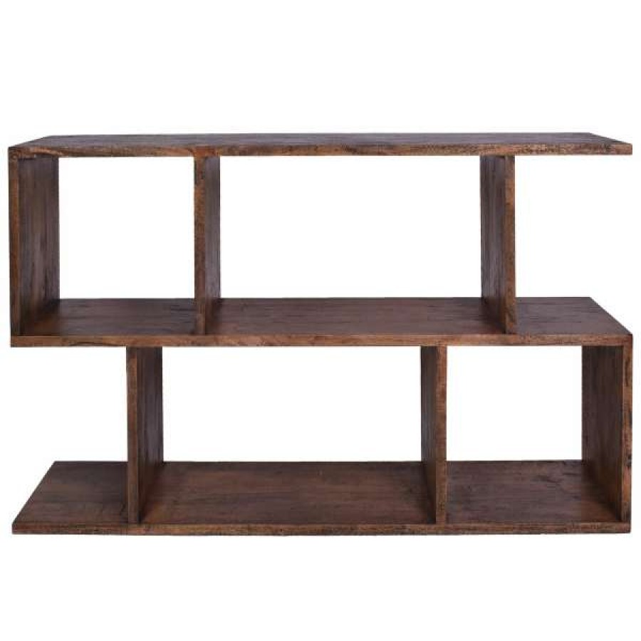 Affinity Furniture Special Offers Wendell Mango Wood Low Display Shelf, Honey Brown Best