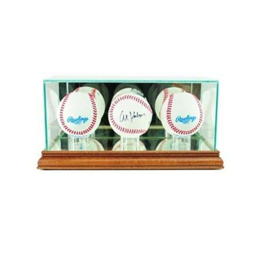 Shop Trbsb-W Triple Baseball Display Case, Walnut Best