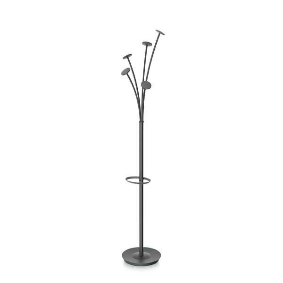 Shop Festival Coat Stand With Umbrella Holder, 5 Knobs, 14W X 14D X 73.67H, Black Clearance