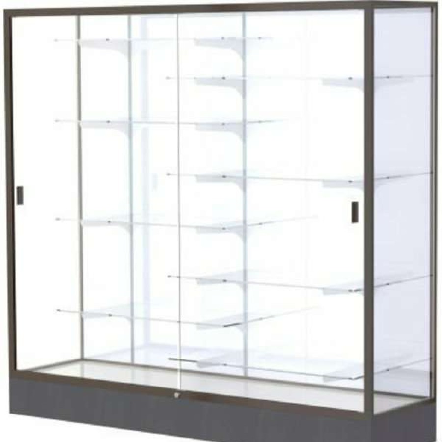 Shop Colossus Floor Case, White Back, Dark Bronze Frame, 72 L X 66 H X 20 D Online