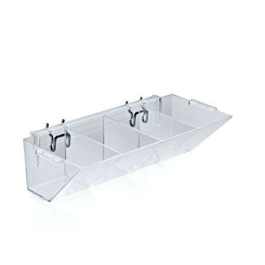 Outlet 4-Compartment Molded Tray For Pegboard Or Slatwall, Pk2 Clearance