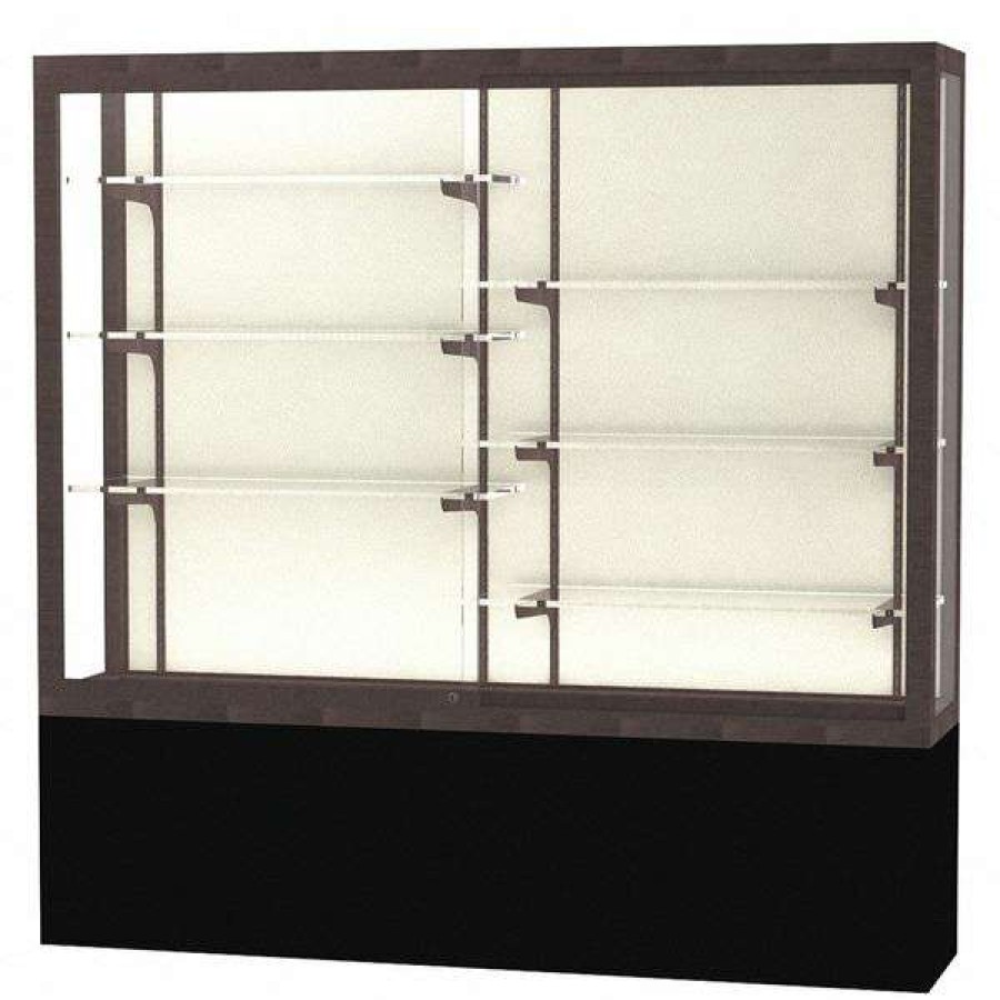 Shop Display Case, 72X66X16, Plaque, Dk Bronze Hot