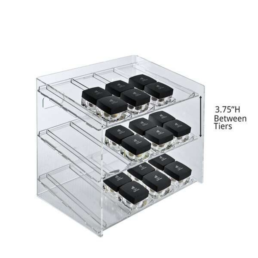 Shop 3 Tier 12 Comp. Cosmetic Nail Polish Display 12 W X 8.5 D X 18.5 H Wholesale