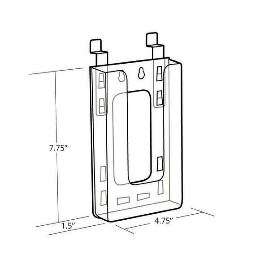 Outlet Slatwall Trifold Brochure Holder. Inside Dimension: 4.375 W, Pk10 Clearance