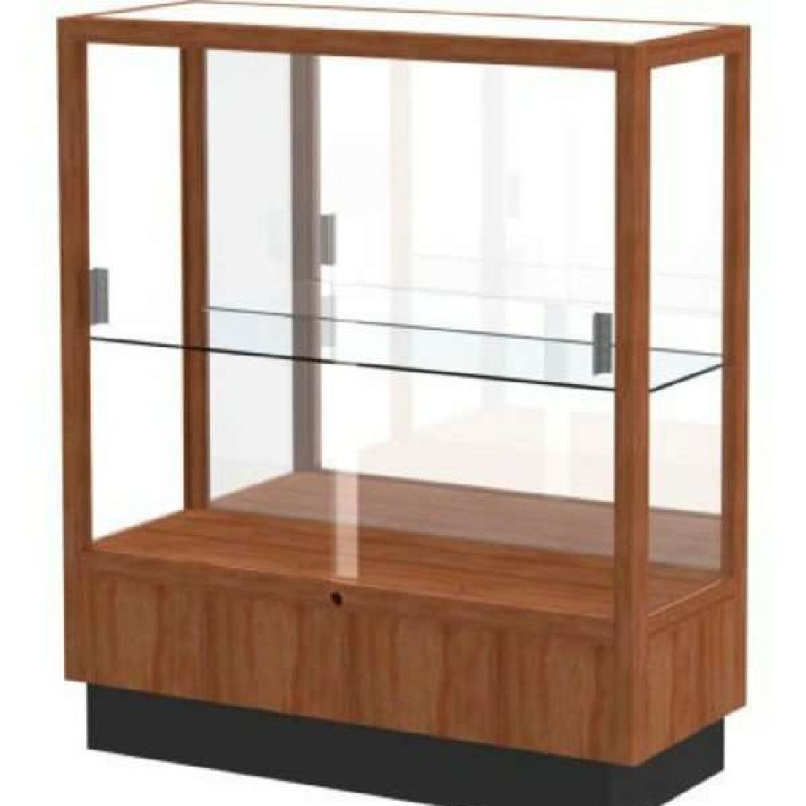 Shop Heritage Display Case Danish Walnut, Mirror Back 36 W X 14 D X 40 H Wholesale