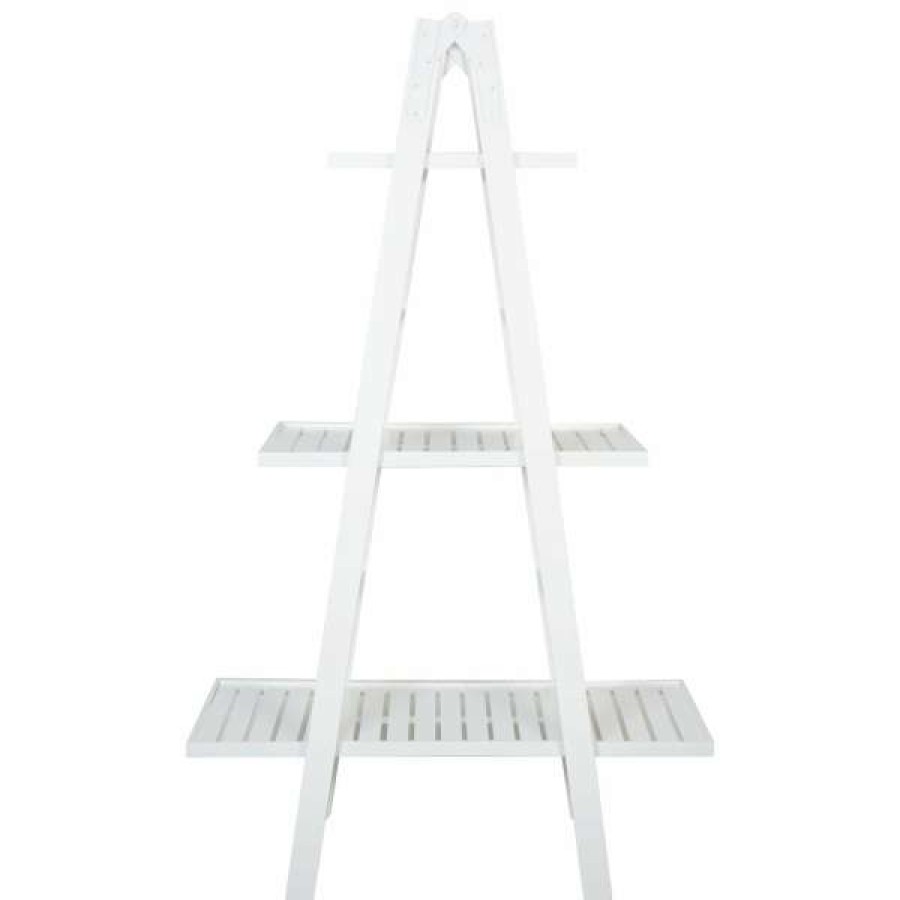 Chateau Legende Bestsellers Groveland Mango Wood Ladder Rack, Small, White Clearance